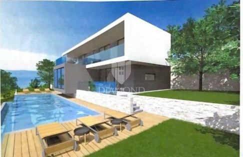 Labin, Rabac, terreno edificabile con vista mare