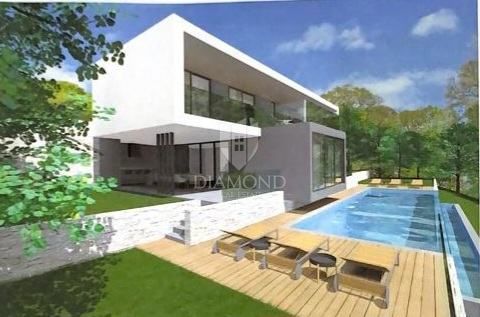 Labin, Rabac, terreno edificabile con vista mare