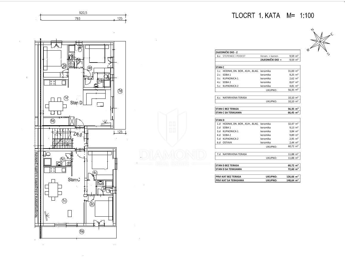 Appartamento Murine, Umag, 66m2