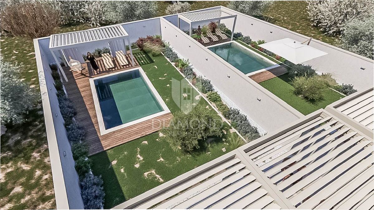 Parenzo, lussuoso appartamento al piano terra con piscina e giardino!