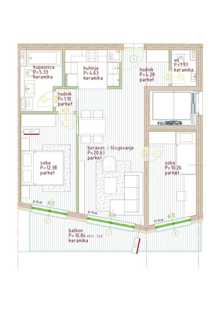 Parenzo, appartamento trilocale al primo piano vicino al centro citta!