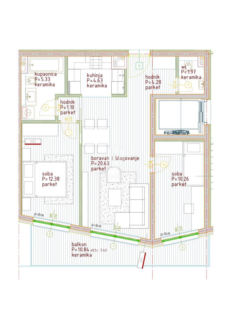 Parenzo, appartamento trilocale al secondo piano vicino al centro citta!