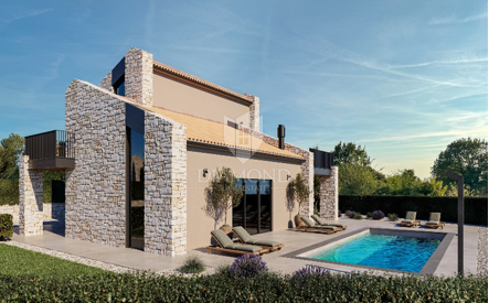 Sv. Lovreč dintorni – moderna villa in costruzione con vista mare