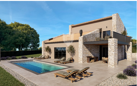 Sv. Lovreč dintorni – moderna villa in costruzione con vista mare