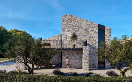 Sv. Lovreč dintorni – moderna villa in costruzione con vista mare