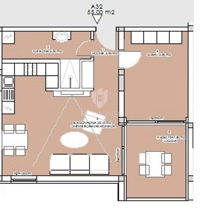 Nuova costruzione nel verde, Appartamento di 55 m² vicino al mare e al centro città