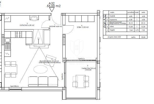 Nuova costruzione nel verde, Appartamento di 55 m² vicino al mare e al centro città