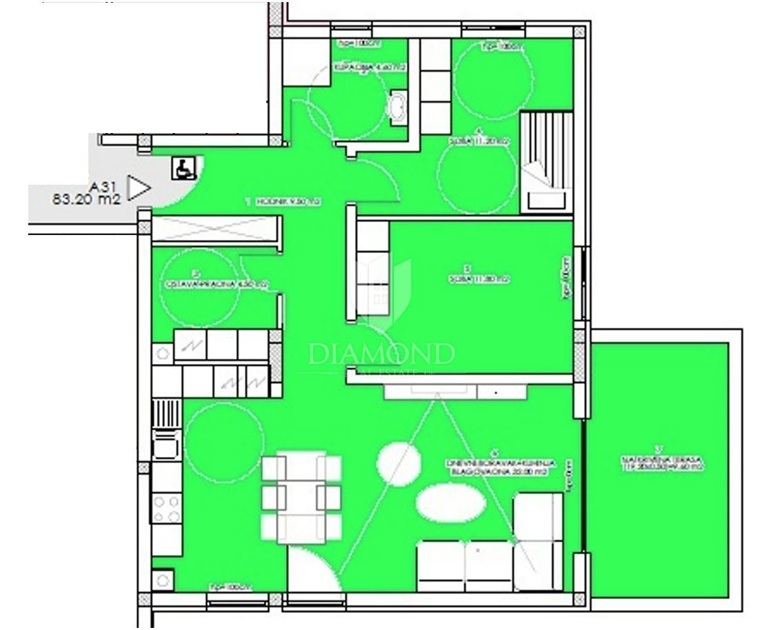Appartamento Veli vrh, Pula, 81,40m2