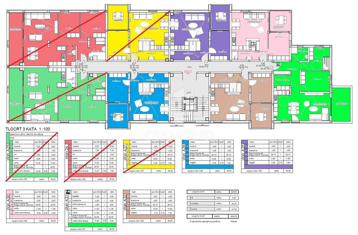 Appartamento Veli vrh, Pula, 81,40m2
