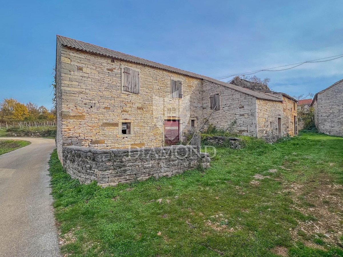 Dintorni di Oprtalj, casa in pietra con un ampio terreno in una posizione tranquilla