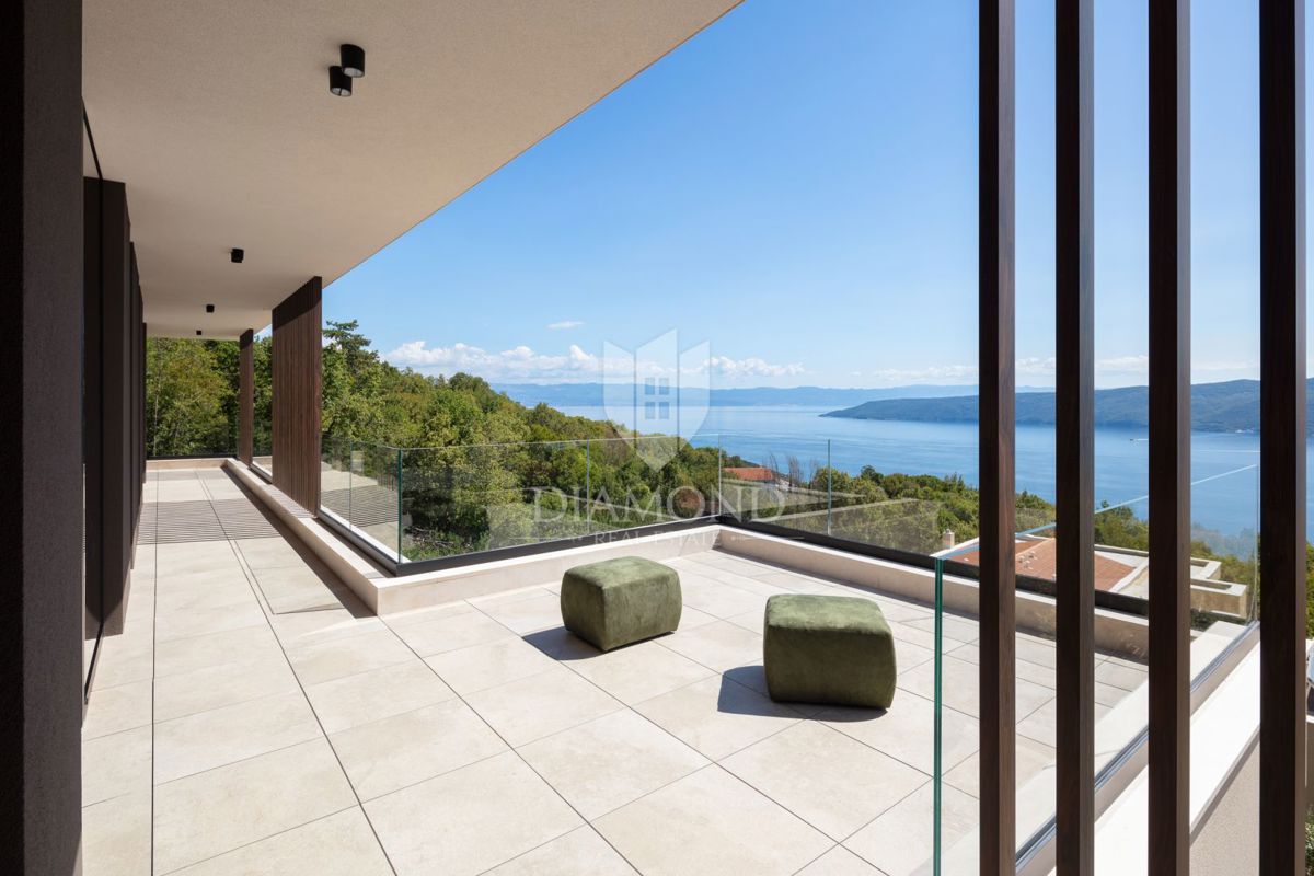 Rabac, Labin, bellissima nuova villa con vista mare