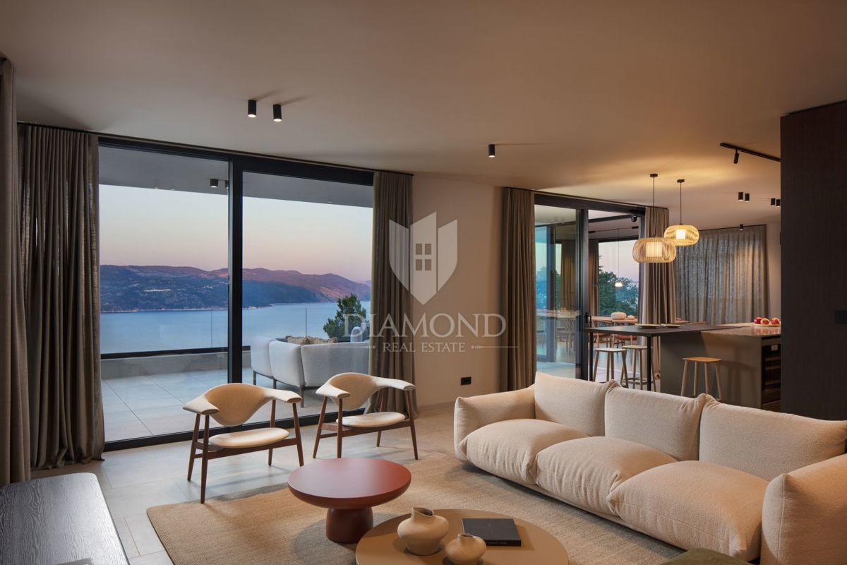 Rabac, Labin, bellissima nuova villa con vista mare