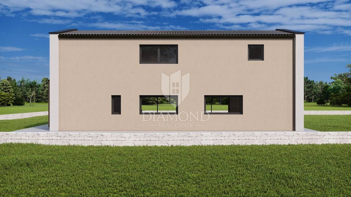 Parenzo, dintorni, villa moderna con piscina nella natura