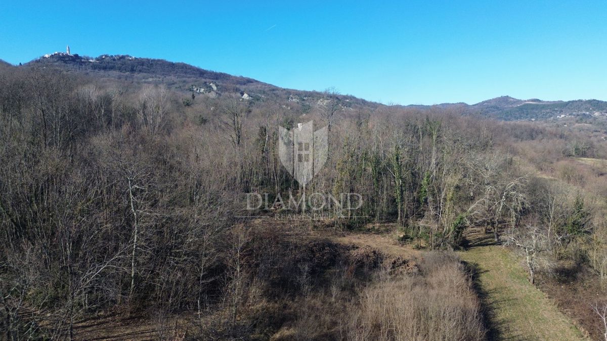 Pićan, ampio terreno edificabile con vista aperta 