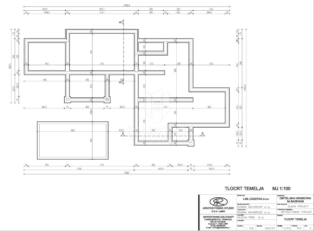 Labin, dintorni, moderna casa a un piano, nuova costruzione