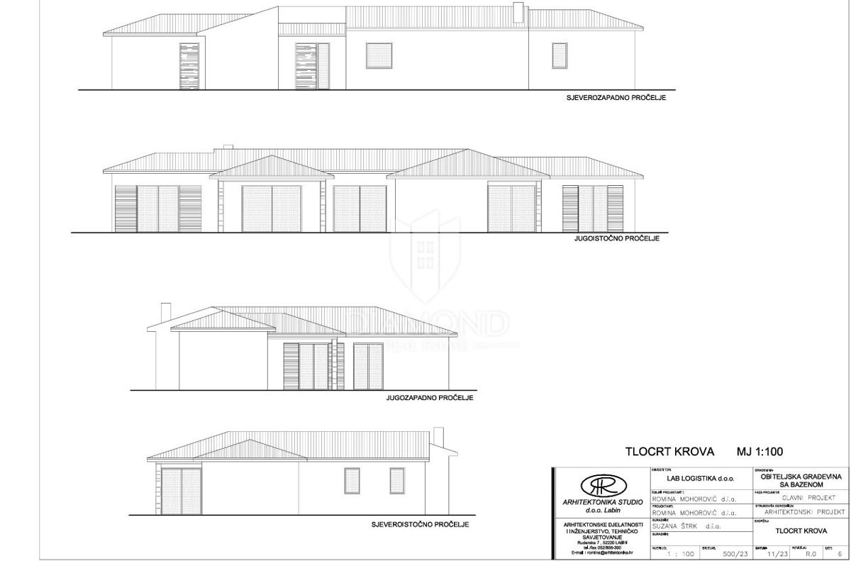 Labin, dintorni, moderna casa a un piano, nuova costruzione