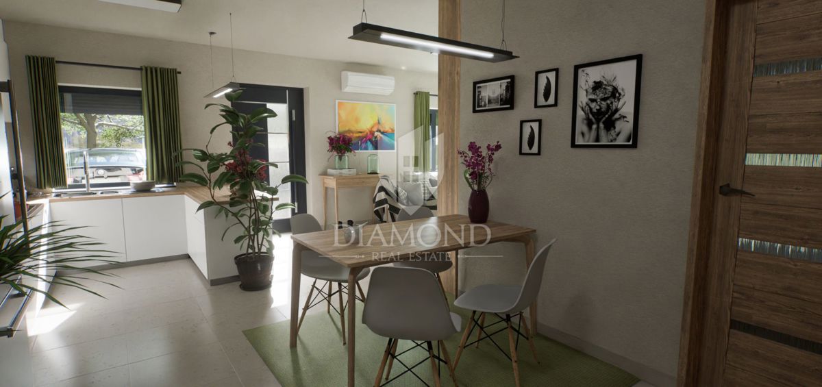 Appartamento al piano terra con giardino in una nuova costruzione vicino a Parenzo