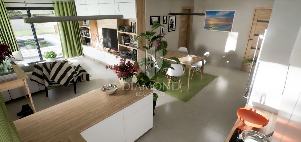 Appartamento al piano terra con giardino in una nuova costruzione vicino a Parenzo