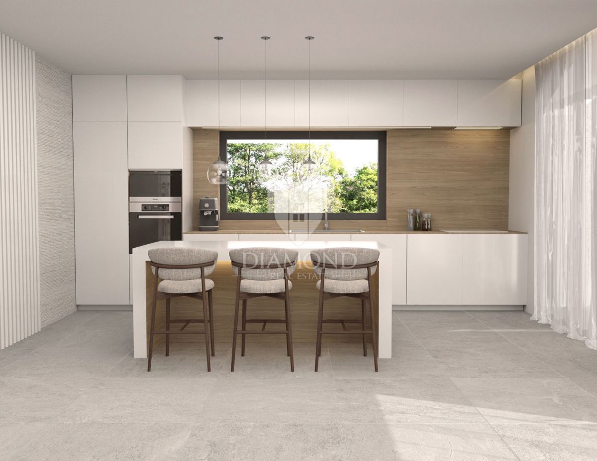 Labin, dintorni, nuovo edificio con vista panoramica