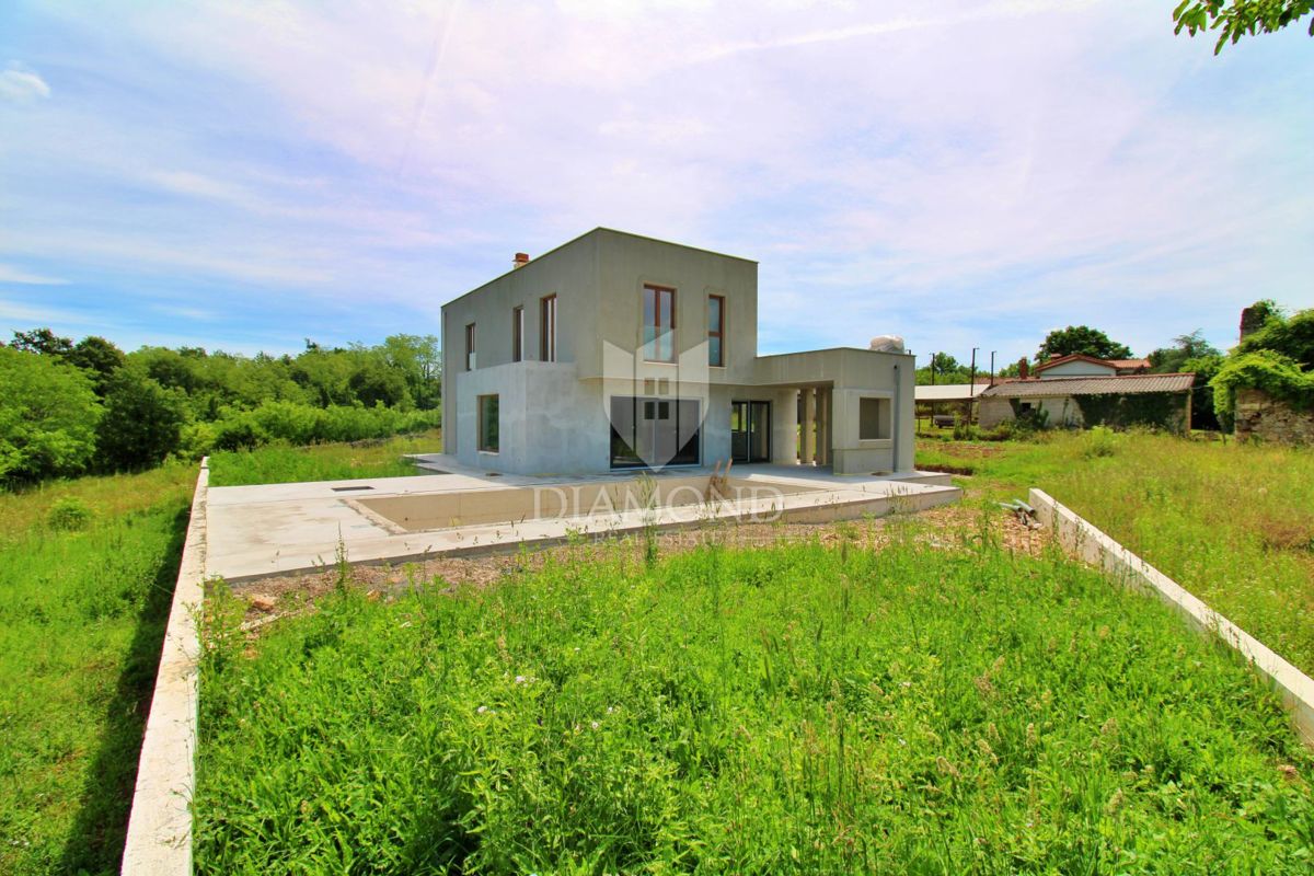 Labin, dintorni, nuovo edificio con vista panoramica