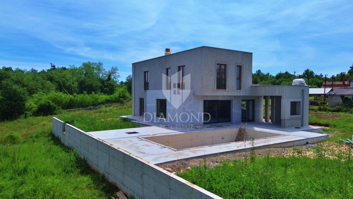 Labin, dintorni, nuovo edificio con vista panoramica