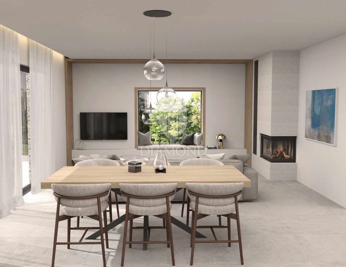 Labin, dintorni, nuovo edificio con vista panoramica