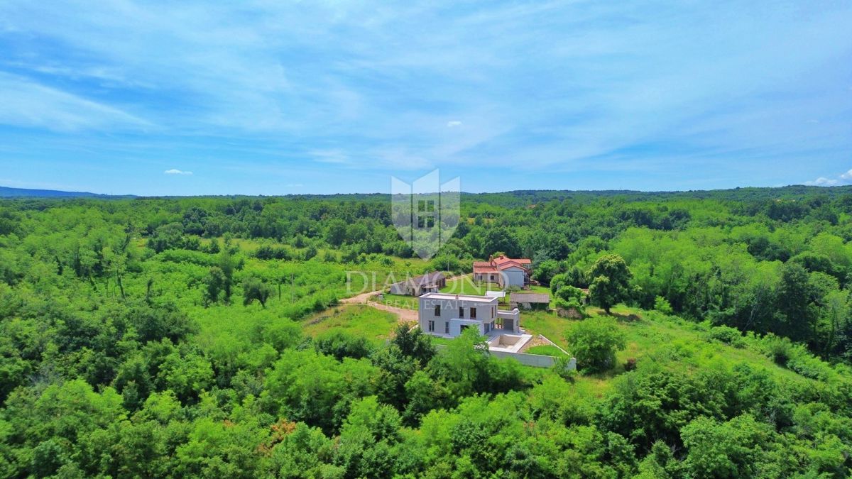 Labin, dintorni, nuovo edificio con vista panoramica