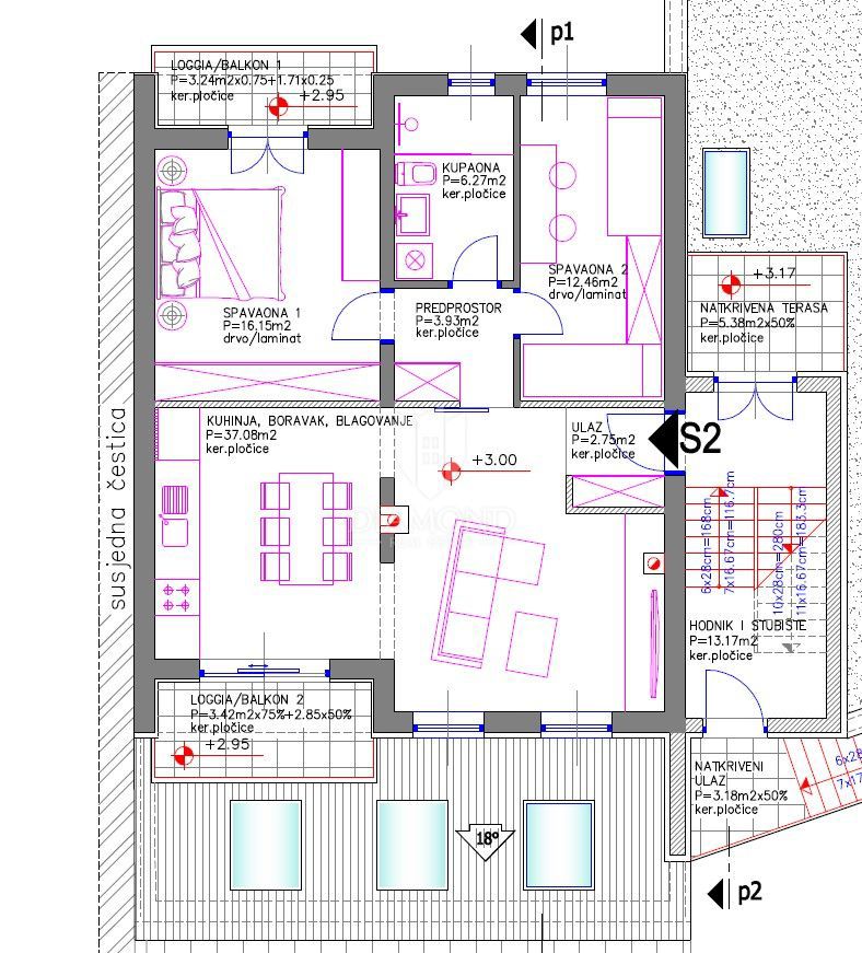 Ampio appartamento nuovo in una zona tranquilla di Monte Magna