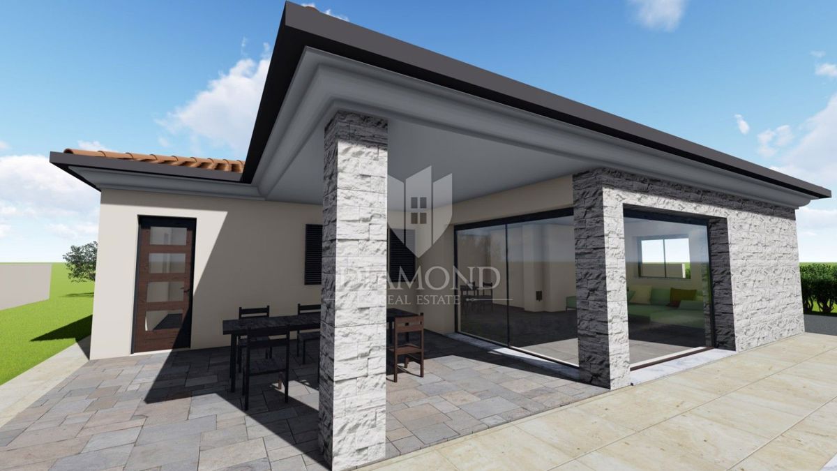 Umago, dintorni! Moderna casa a un piano con piscina!