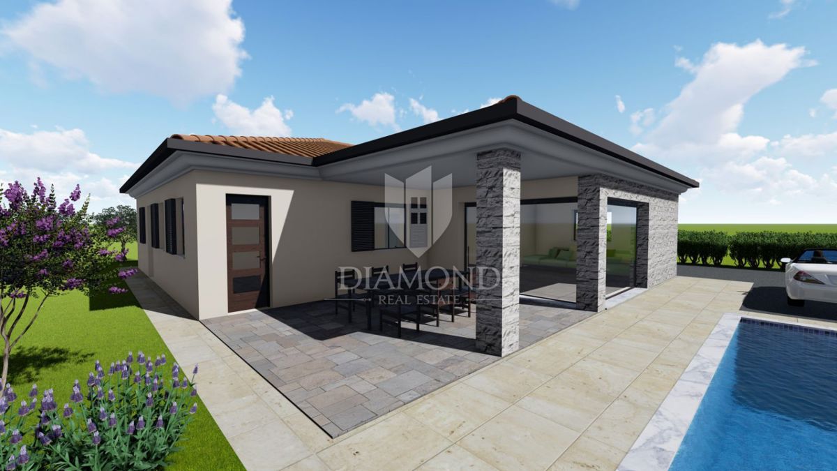 Umago, dintorni! Moderna casa a un piano con piscina!