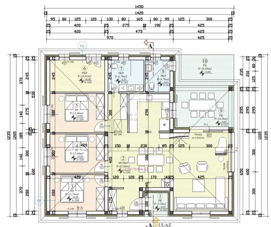 Umago, dintorni! Moderna casa a un piano con piscina!
