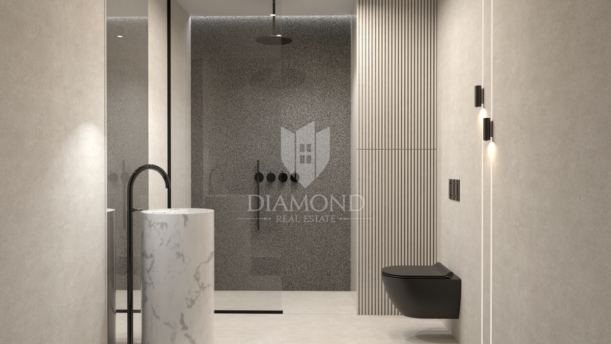 Nuovo edificio a Pola: 2 camere da letto, loggia, parcheggio, ripostiglio.