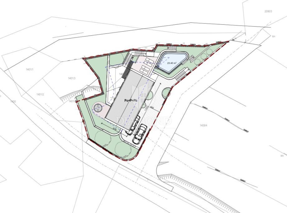 Albona, terreno edificabile con vista mare