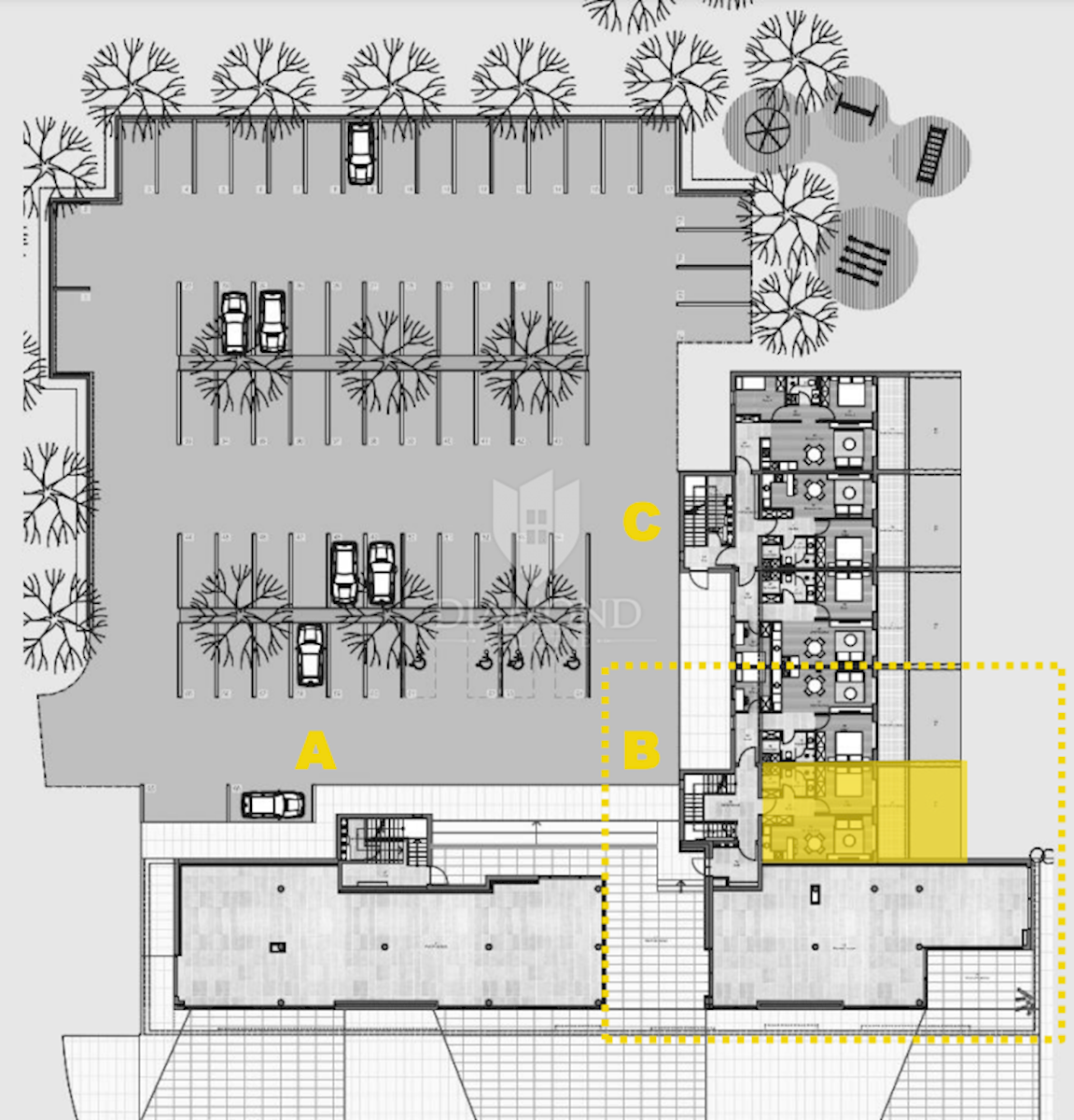 Labin, appartamento monolocale con giardino al piano terra della nuova costruzione