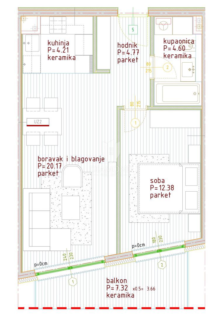 Parenzo, appartamento trilocale al piano terra vicino al centro citta!