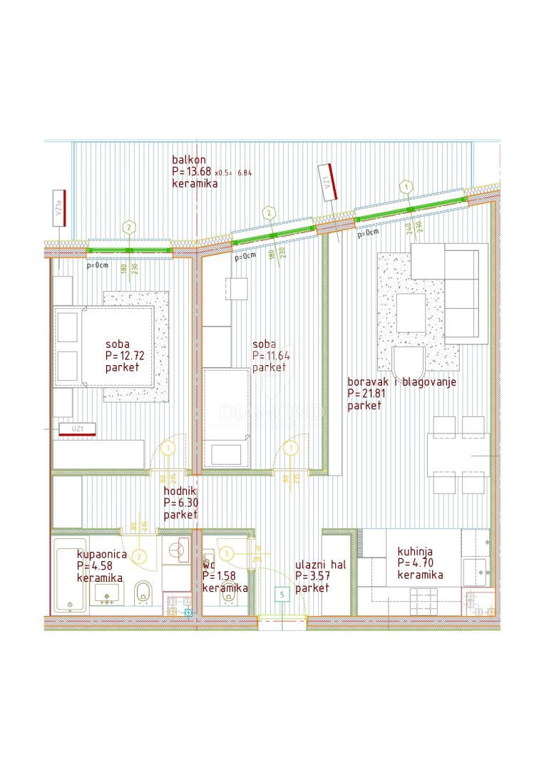 Parenzo, appartamento trilocale al secondo piano vicino al centro citta!