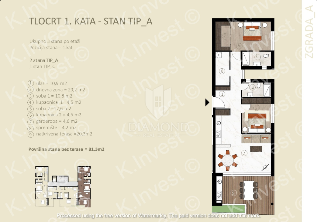 Appartamento Novigrad, 98m2