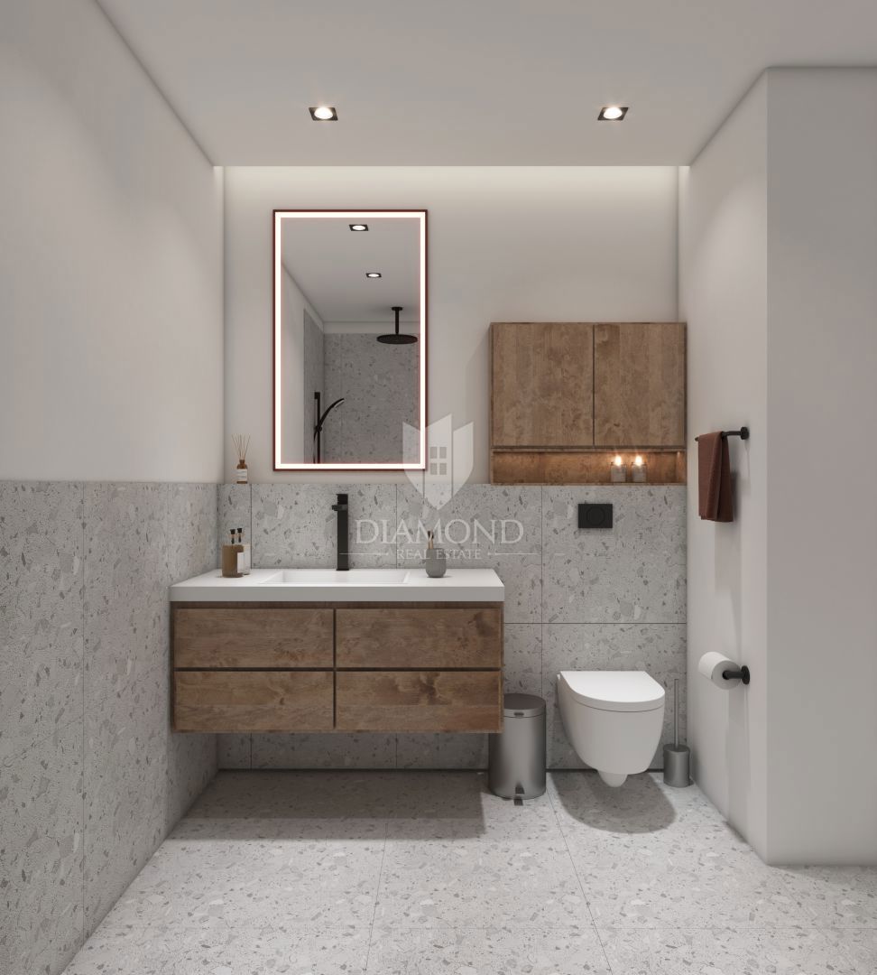 Appartamento di nuova costruzione con giardino vicino al mare, nei dintorni di Medulin