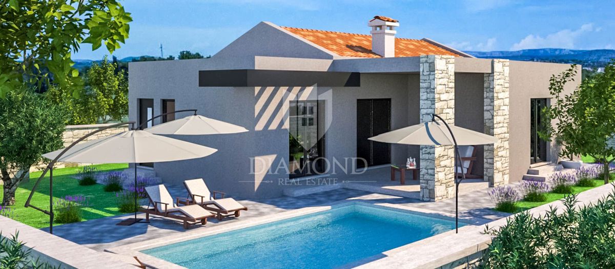 Svetvinčenat, dintorni, nuova casa con piscina in posizione tranquilla