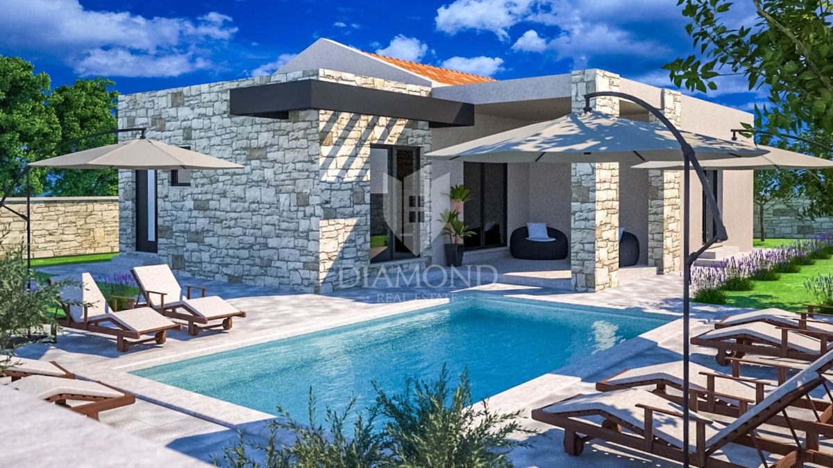 Svetvinčenat, dintorni, nuova casa con piscina in posizione tranquilla