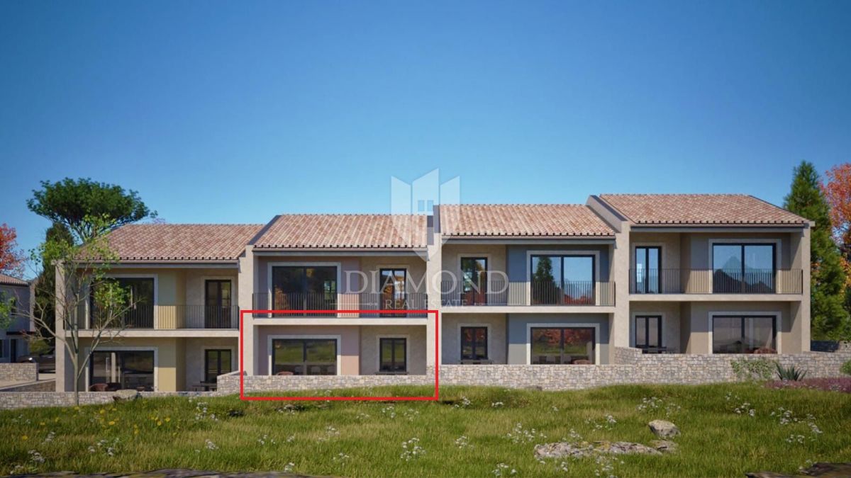 Rovigno, dintorni, nuovo appartamento con terrazza e giardino