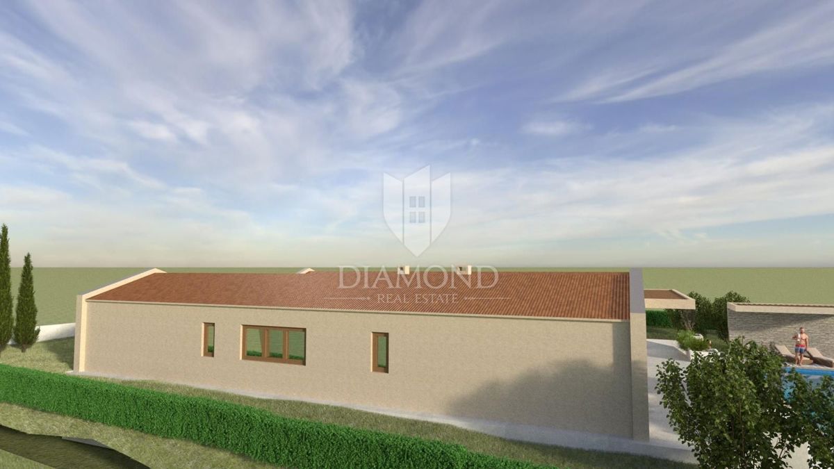 Una casa moderna con piscina in costruzione - nei pressi di Labin, Istria