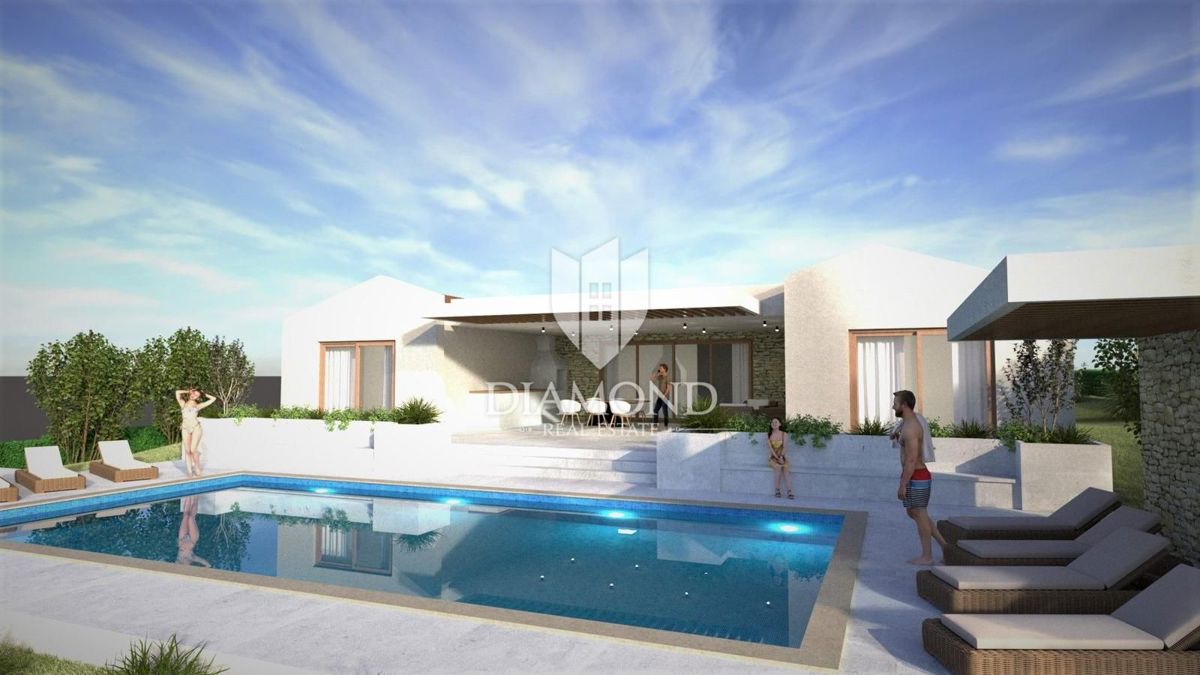 Una casa moderna con piscina in costruzione - nei pressi di Labin, Istria