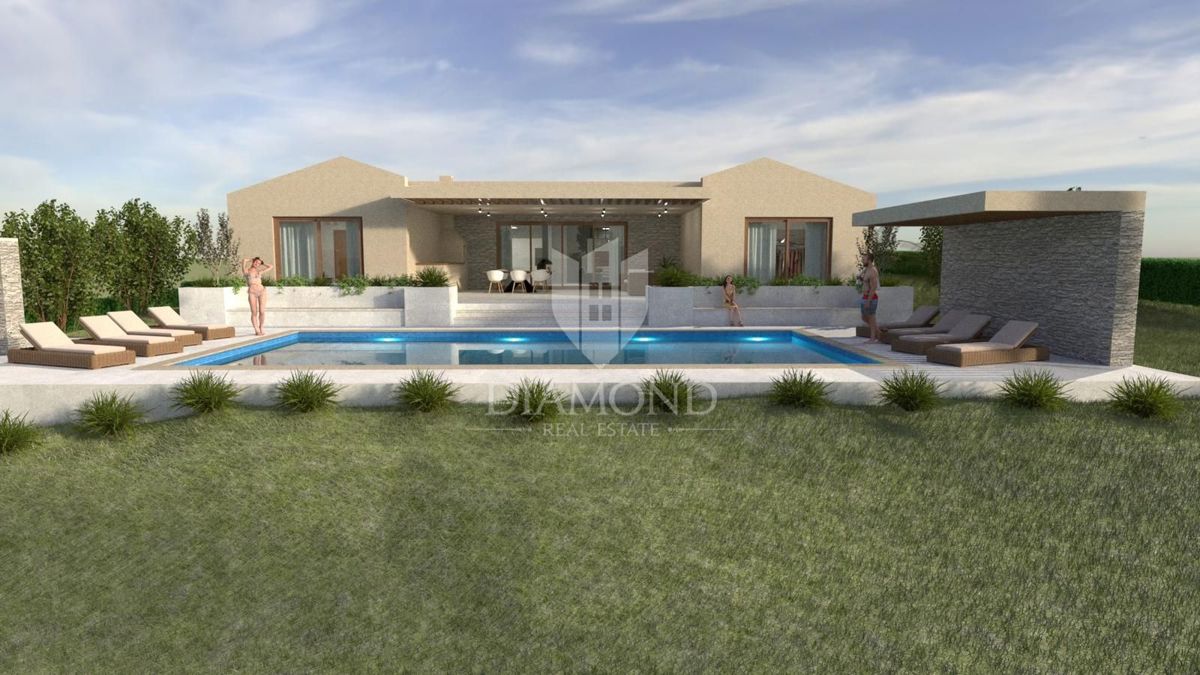 Una casa moderna con piscina in costruzione - nei pressi di Labin, Istria