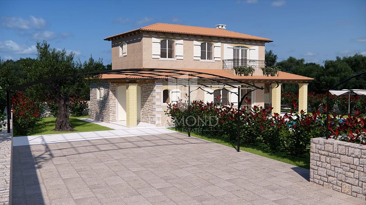 Žminj, dintorni, edificio di nuova costruzione di alta qualità con piscina e cucina estiva