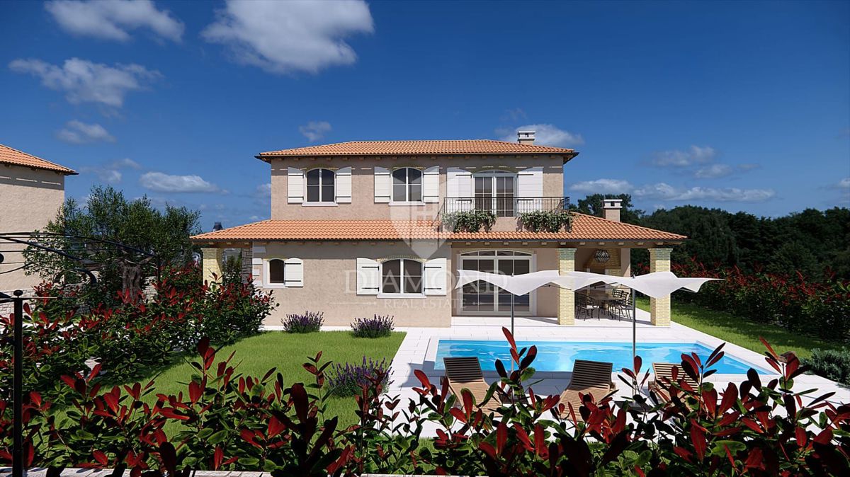 Žminj, dintorni, edificio di nuova costruzione di alta qualità con piscina e cucina estiva