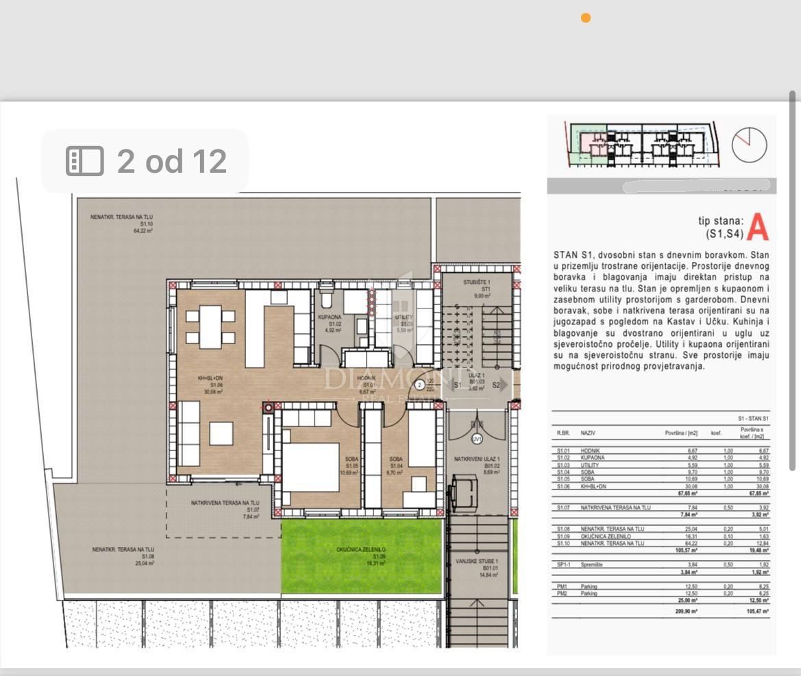 Appartamento Viškovo, 105,47m2