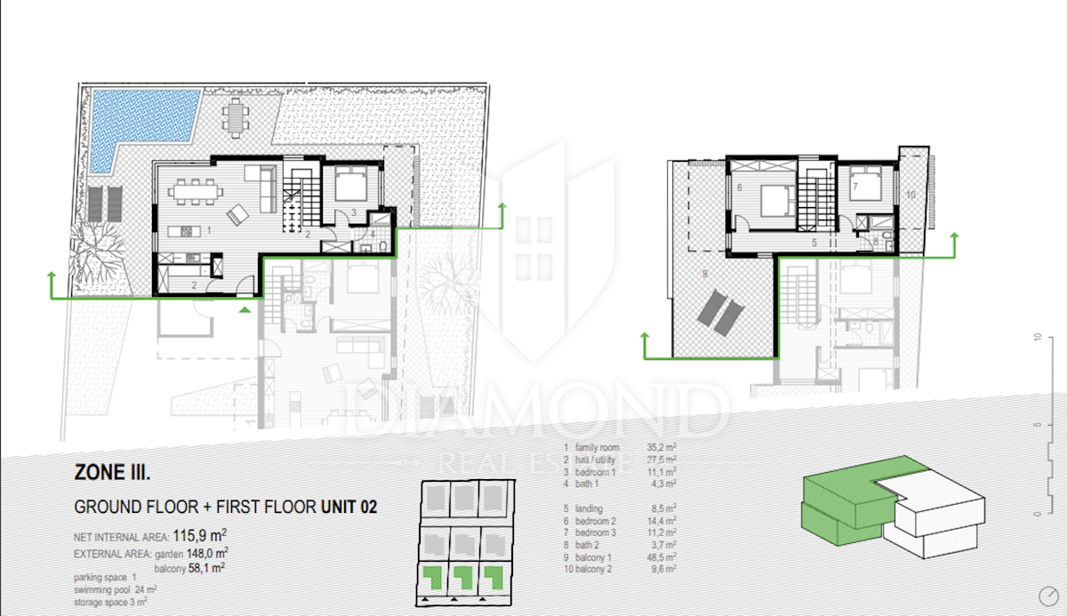 Cittanova, moderno appartamento duplex con piscina