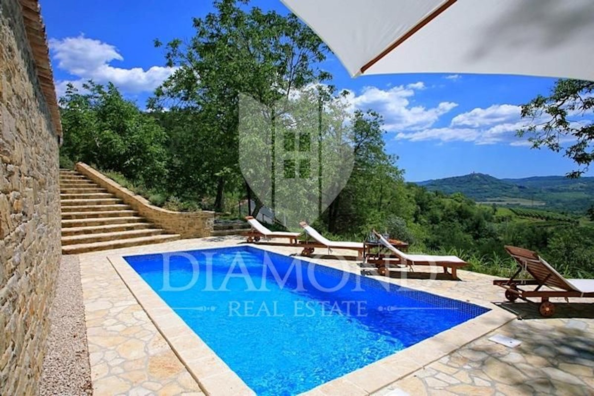 Oprtalj dintorni, villa con piscina e vista panoramica