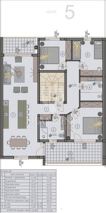 Appartamento trilocale in un quartiere tranquillo vicino a Pola, nuova costruzione!